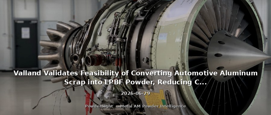 Valland Validates Feasibility of Converting Automotive Aluminum Scrap into LPBF Powder, Reducing Carbon Footprint by 73%
