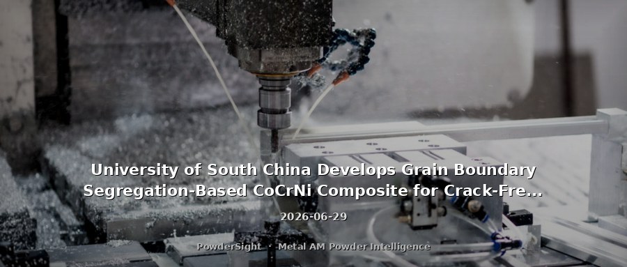 University of South China Develops Grain Boundary Segregation-Based CoCrNi Composite for Crack-Free, High-Strength LPBF Printing