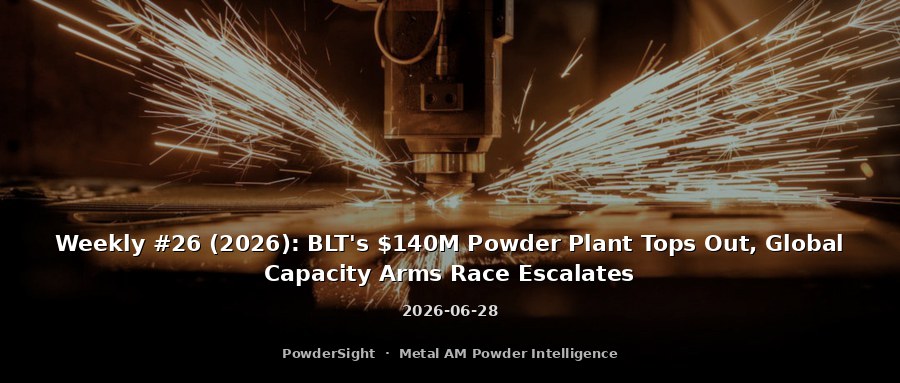 Weekly #26 (2026): BLT's $140M Powder Plant Tops Out, Global Capacity Arms Race Escalates
