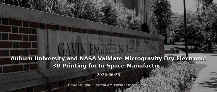 Auburn University and NASA Validate Microgravity Dry Electronic 3D Printing for In-Space Manufacturing of Electronic Components