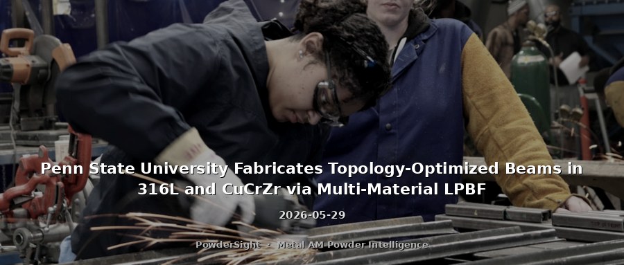 Penn State University Fabricates Topology-Optimized Beams in 316L and CuCrZr via Multi-Material LPBF