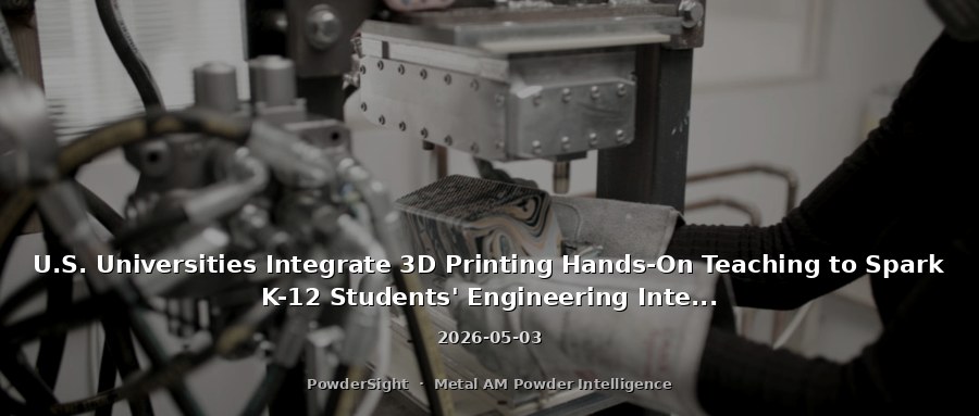 U.S. Universities Integrate 3D Printing Hands-On Teaching to Spark K-12 Students' Engineering Interest