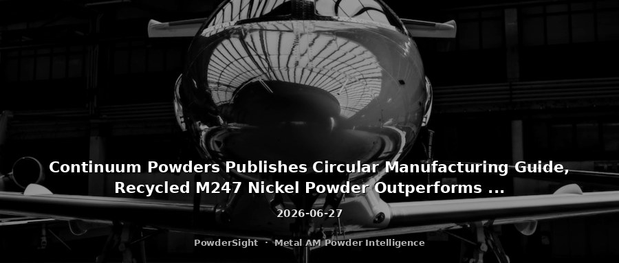 Continuum Powders Publishes Circular Manufacturing Guide, Recycled M247 Nickel Powder Outperforms Stainless Steel