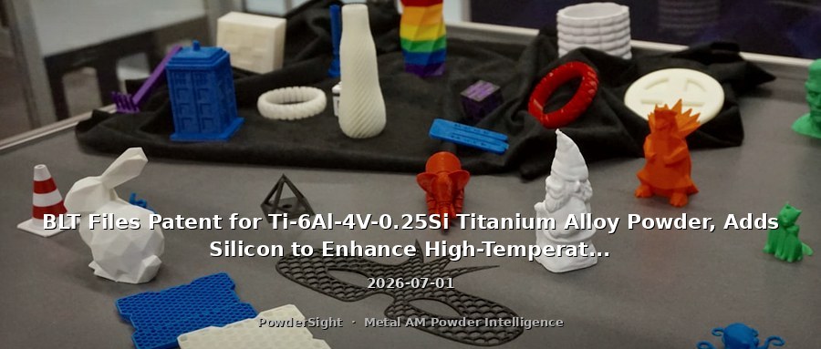 BLT Files Patent for Ti-6Al-4V-0.25Si Titanium Alloy Powder, Adds Silicon to Enhance High-Temperature Performance