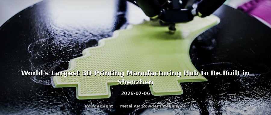 World's Largest 3D Printing Manufacturing Hub to Be Built in Shenzhen