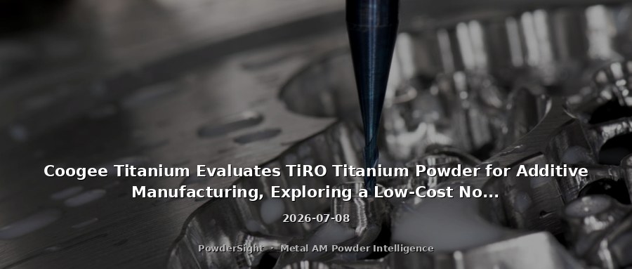 Coogee Titanium Evaluates TiRO Titanium Powder for Additive Manufacturing, Exploring a Low-Cost Non-Atomization Route
