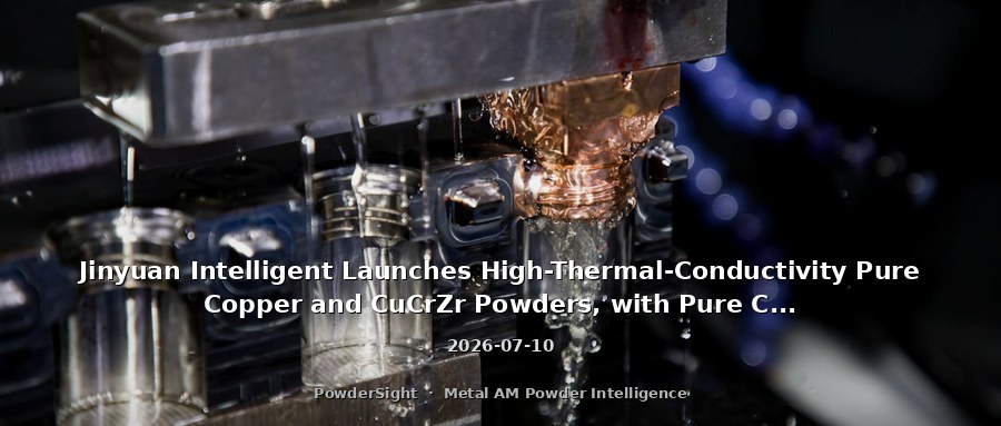 Jinyuan Intelligent Launches High-Thermal-Conductivity Pure Copper and CuCrZr Powders, with Pure Copper Conductivity Exceeding 400 W/(m·K)