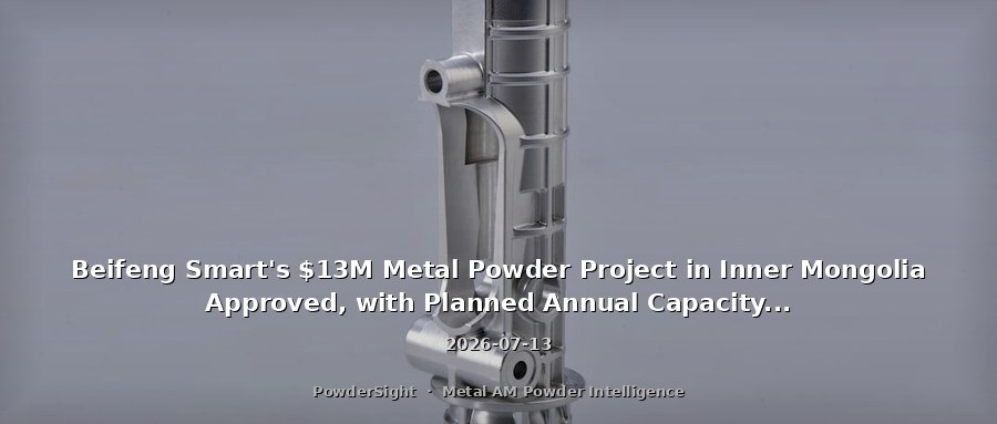 Beifeng Smart's $13M Metal Powder Project in Inner Mongolia Approved, with Planned Annual Capacity Exceeding 1,000 Tons