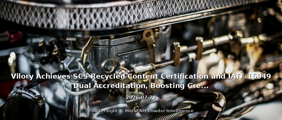 Vilory Achieves SCS Recycled Content Certification and IATF 16949 Dual Accreditation, Boosting Green Manufacturing and Quality Systems