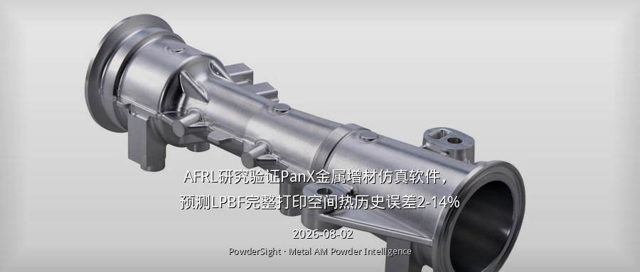 AFRL研究验证PanX金属增材仿真软件，预测LPBF完整打印空间热历史误差2-14%