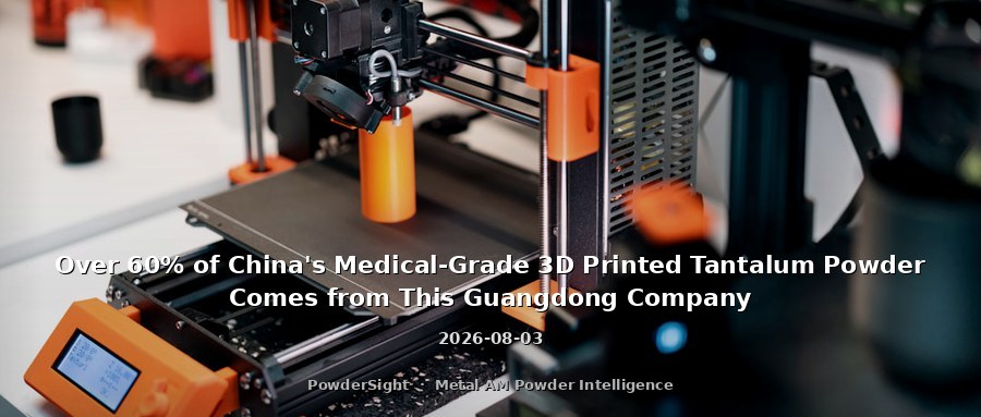 Over 60% of China's Medical-Grade 3D Printed Tantalum Powder Comes from This Guangdong Company