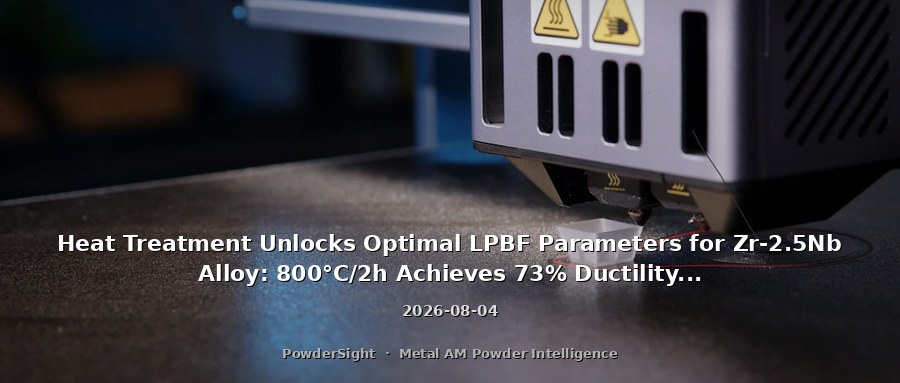 Heat Treatment Unlocks Optimal LPBF Parameters for Zr-2.5Nb Alloy: 800°C/2h Achieves 73% Ductility Improvement