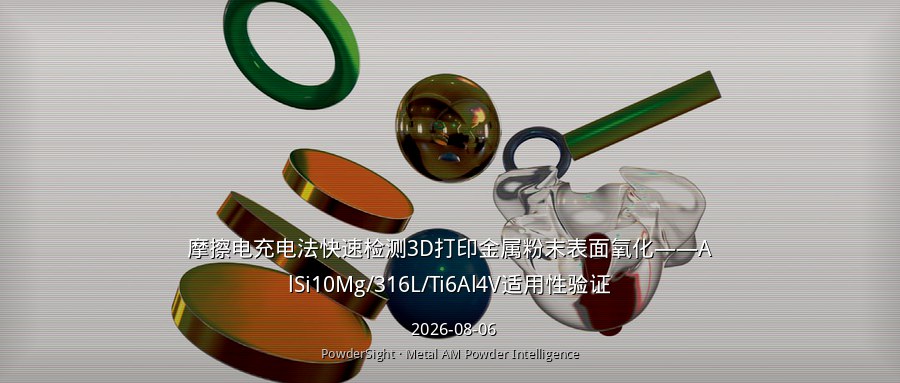 摩擦电充电法快速检测3D打印金属粉末表面氧化——AlSi10Mg/316L/Ti6Al4V适用性验证