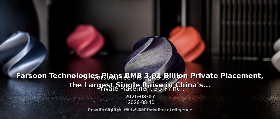 Farsoon Technologies Plans RMB 3.91 Billion Private Placement, the Largest Single Raise in China's AM Industry