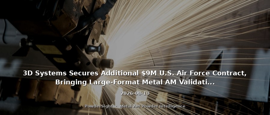 3D Systems Secures Additional $9M U.S. Air Force Contract, Bringing Large-Format Metal AM Validation Program to $27.4M with 2-Year Extension