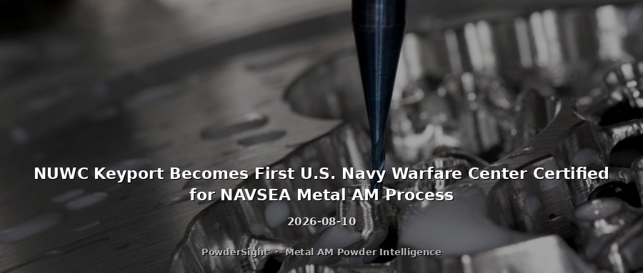 NUWC Keyport Becomes First U.S. Navy Warfare Center Certified for NAVSEA Metal AM Process