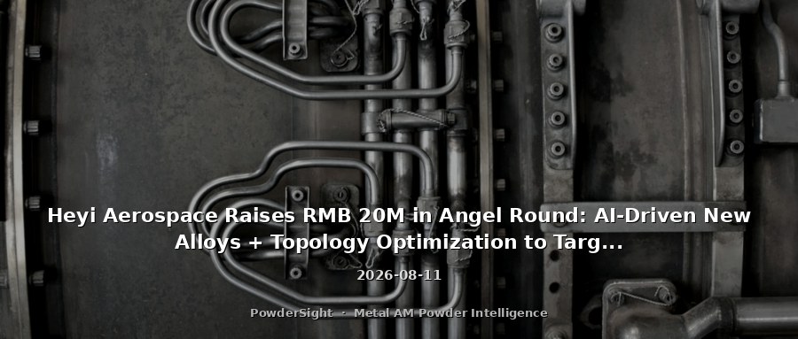Heyi Aerospace Raises RMB 20M in Angel Round: AI-Driven New Alloys + Topology Optimization to Target Commercial Aerospace Additive Manufacturing