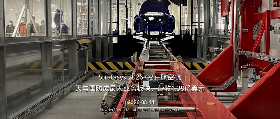 Stratasys 2026 Q2：航空航天与国防成最大业务板块，营收1.38亿美元