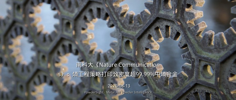 南科大《Nature Communications》：熵工程策略打印致密度超99.99%中熵合金