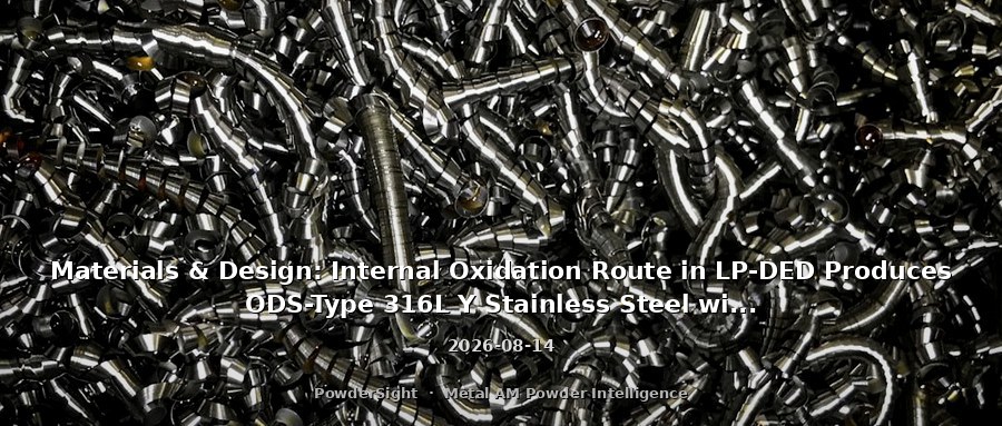 Materials & Design: Internal Oxidation Route in LP-DED Produces ODS-Type 316L Y Stainless Steel with 774 MPa Room-Temperature Strength