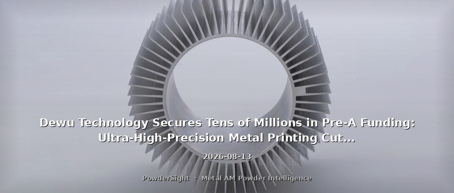 Dewu Technology Secures Tens of Millions in Pre-A Funding: Ultra-High-Precision Metal Printing Cuts Post-Processing Costs to 10-20%