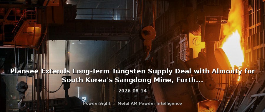 Plansee Extends Long-Term Tungsten Supply Deal with Almonty for South Korea's Sangdong Mine, Further Strengthening the Tungsten Powder Supply Chain