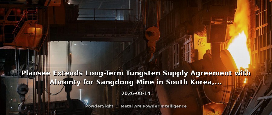 Plansee Extends Long-Term Tungsten Supply Agreement with Almonty for Sangdong Mine in South Korea, Further Strengthening Tungsten Powder Supply Chain