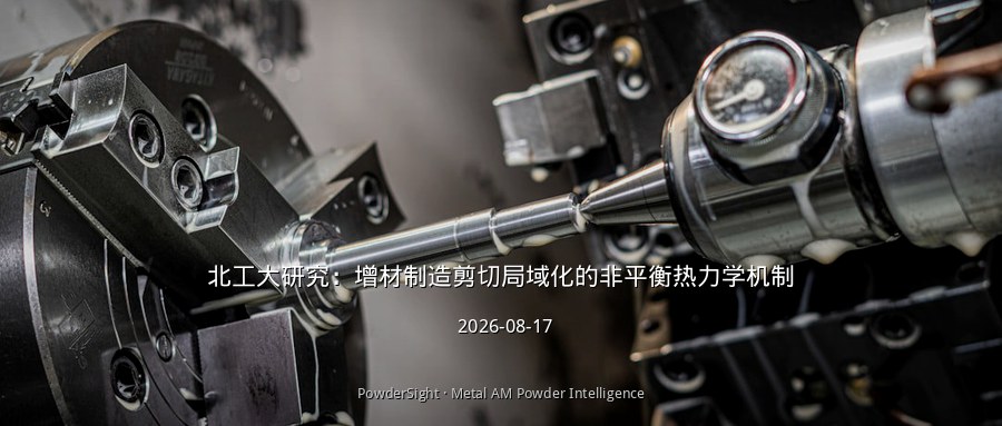 北工大研究：增材制造剪切局域化的非平衡热力学机制