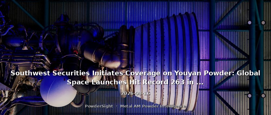 Southwest Securities Initiates Coverage on Youyan Powder: Global Space Launches Hit Record 263 in 2025, Driving Demand for 3D Printing Metal Powders in Commercial Aerospace