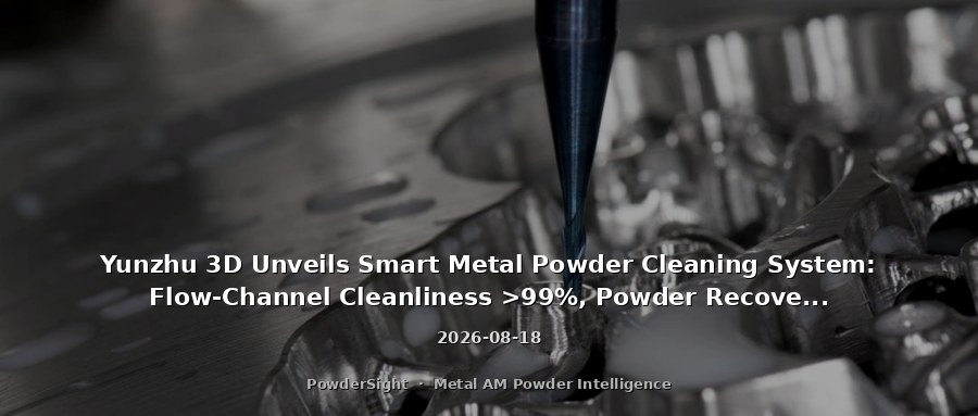 Yunzhu 3D Unveils Smart Metal Powder Cleaning System: Flow-Channel Cleanliness >99%, Powder Recovery ≥90%, Supporting Parts up to 1.5-Meter Scale