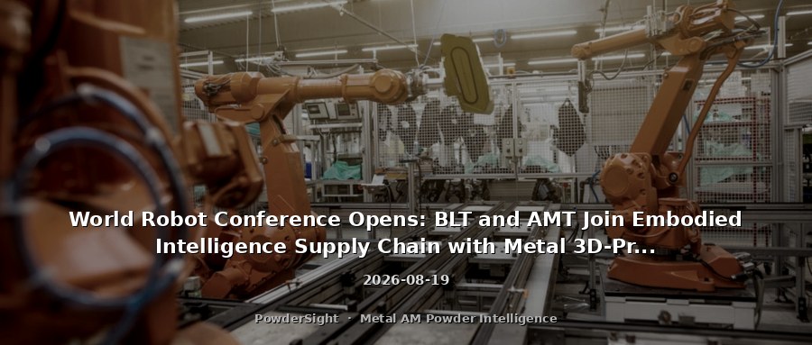 World Robot Conference Opens: BLT and AMT Join Embodied Intelligence Supply Chain with Metal 3D-Printed Robot Structural Components