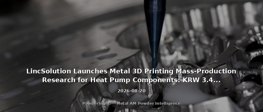 LincSolution Launches Metal 3D Printing Mass-Production Research for Heat Pump Components: KRW 3.4 Billion Targeting AI Data Center Cooling