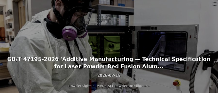 GB/T 47195-2026 'Additive Manufacturing — Technical Specification for Laser Powder Bed Fusion Aluminum Alloy and Composite Parts' Takes Effect September 1: Co-Drafted by Hanbang Laser and NUAA