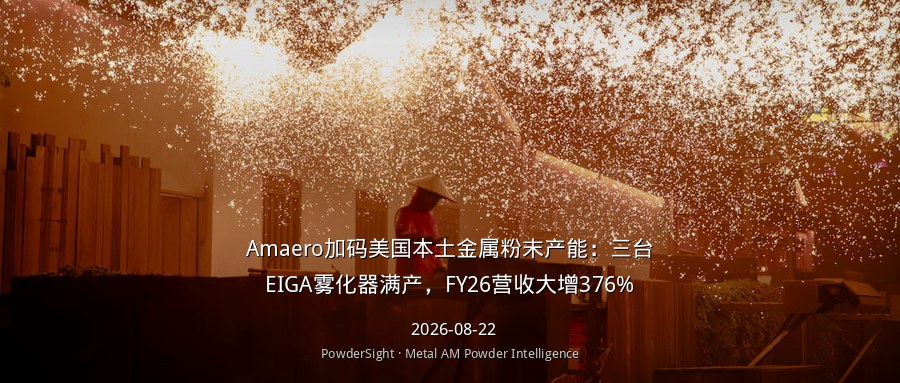 Amaero EIGA雾化产能