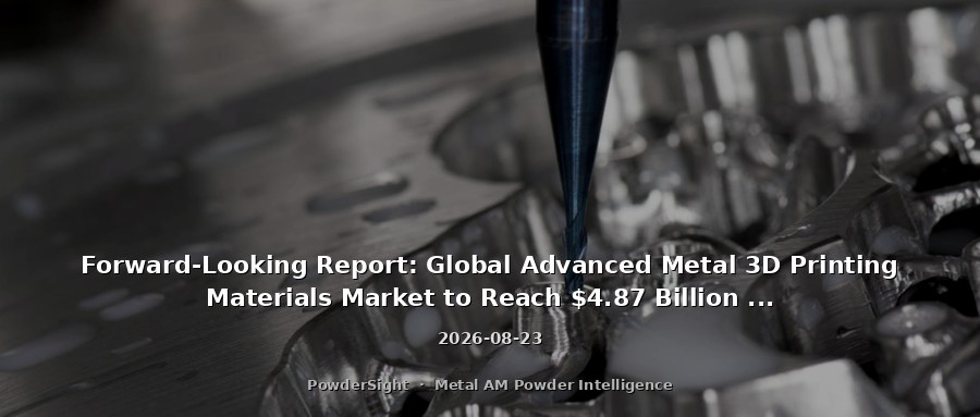 Forward-Looking Report: Global Advanced Metal 3D Printing Materials Market to Reach $4.87 Billion in 2026, Up 34.5% YoY