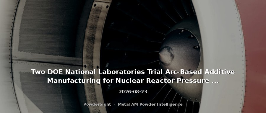 Two DOE National Laboratories Trial Arc-Based Additive Manufacturing for Nuclear Reactor Pressure Vessels