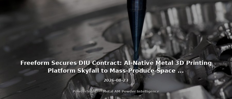 Freeform Secures DIU Contract: AI-Native Metal 3D Printing Platform Skyfall to Mass-Produce Space Hardware at Scale
