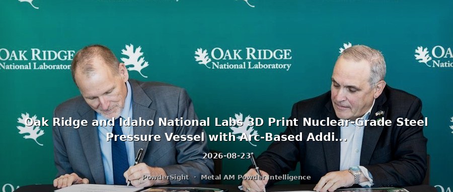 Oak Ridge and Idaho National Labs 3D Print Nuclear-Grade Steel Pressure Vessel with Arc-Based Additive Manufacturing