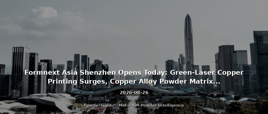 Formnext Asia Shenzhen Opens Today: Green-Laser Copper Printing Surges, Copper Alloy Powder Matrix Unveiled