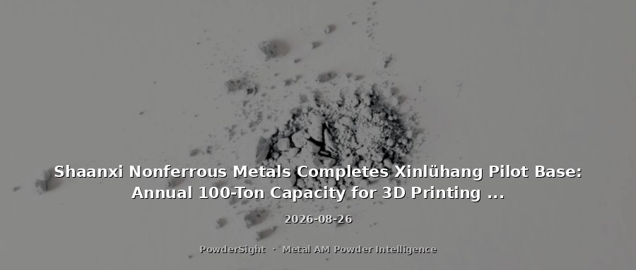 Shaanxi Nonferrous Metals Completes Xinlühang Pilot Base: Annual 100-Ton Capacity for 3D Printing Aluminum Alloy Powder