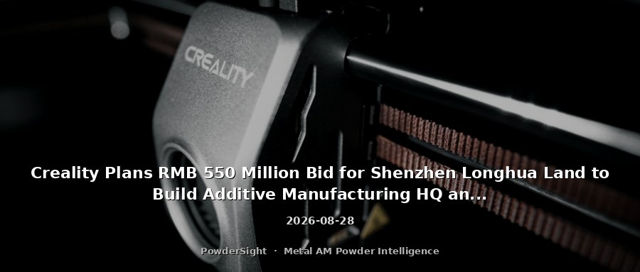 Creality Plans RMB 550 Million Bid for Shenzhen Longhua Land to Build Additive Manufacturing HQ and Innovation Center