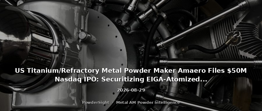 US Titanium/Refractory Metal Powder Maker Amaero Files $50M Nasdaq IPO: Securitizing EIGA-Atomized Defense Powder Assets