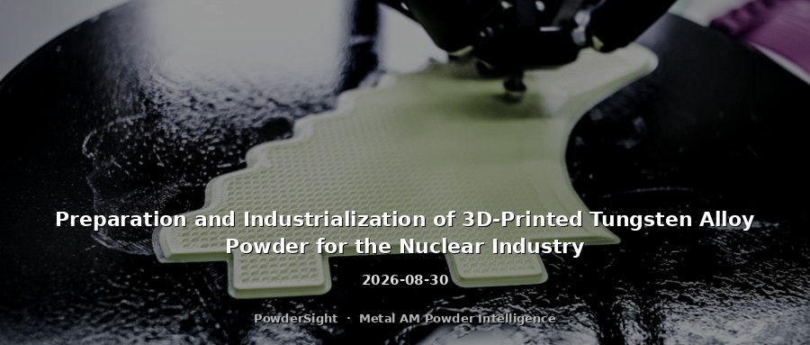Preparation and Industrialization of 3D-Printed Tungsten Alloy Powder for the Nuclear Industry