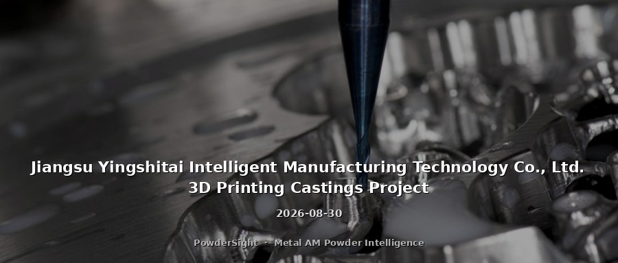 Jiangsu Yingshitai Intelligent Manufacturing Technology Co., Ltd. 3D Printing Castings Project