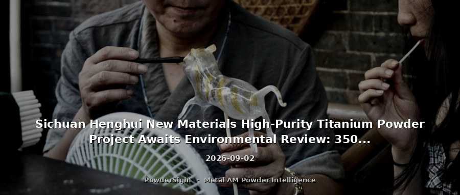 Sichuan Henghui New Materials High-Purity Titanium Powder Project Awaits Environmental Review: 350 t/yr Powder Plus 10 t/yr Parts