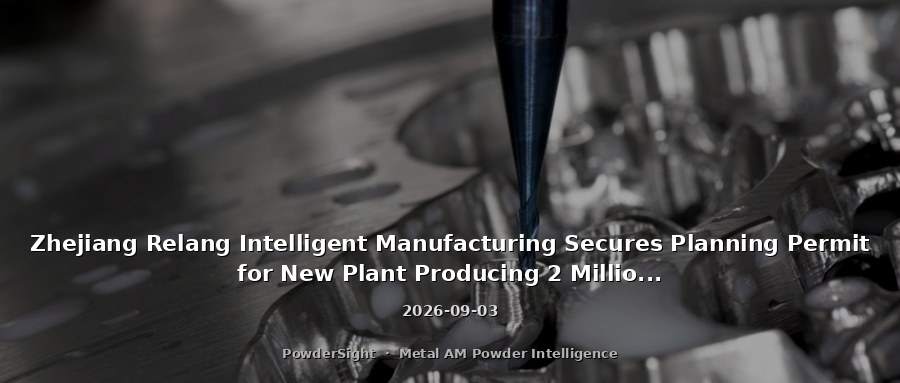 Zhejiang Relang Intelligent Manufacturing Secures Planning Permit for New Plant Producing 2 Million 3D Printed Parts and 180 Smart 3D Printers Annually