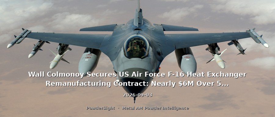 Wall Colmonoy Secures US Air Force F-16 Heat Exchanger Remanufacturing Contract: Nearly $6M Over 5 Years