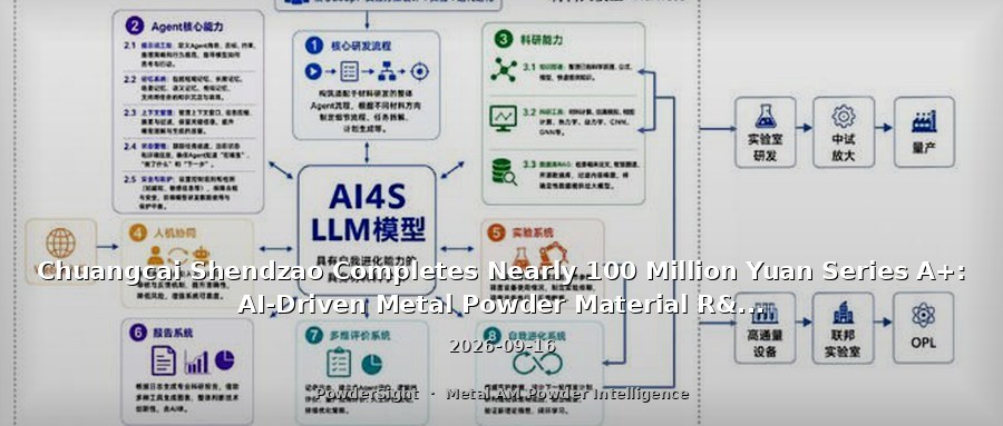 Chuangcai Shendzao Completes Nearly 100 Million Yuan Series A+: AI-Driven Metal Powder Material R&D, Cycle Compressed from 5-10 Years to 2-3 Months