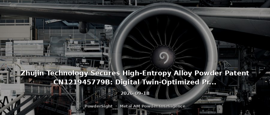 Zhujin Technology Secures High-Entropy Alloy Powder Patent CN121945779B: Digital Twin-Optimized Production Achieves 1200-1300 MPa Yield Strength and ≥12% Elongation