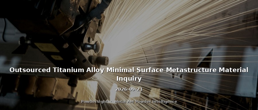 Outsourced Titanium Alloy Minimal Surface Metastructure Material Inquiry